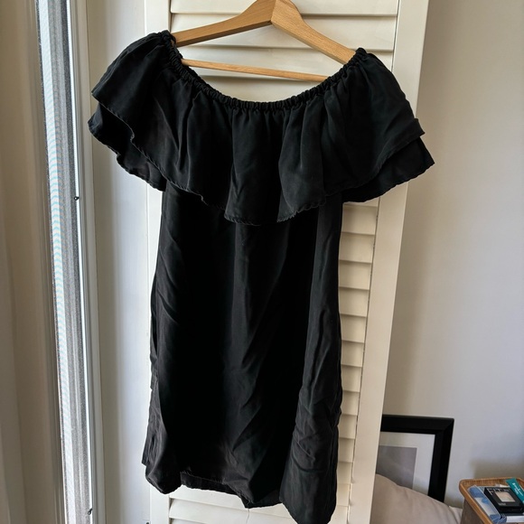 Black ZARA off the shoulder mini dress. - Picture 3 of 6